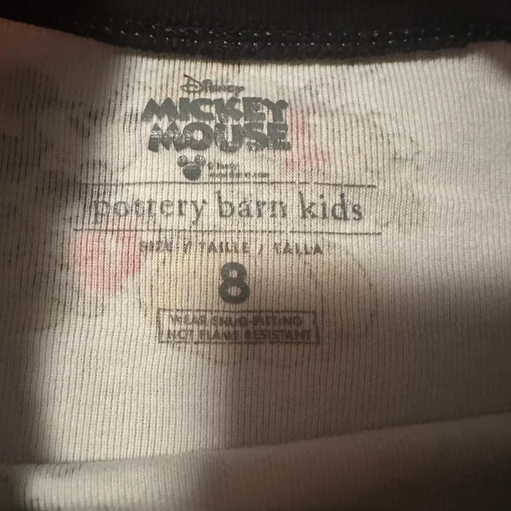 Pottery Barn Kids x Mickey & Minnie Thanksgiving Pajama Top Kids Sz 8 Organic‎